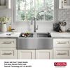 33&rdquo; Workstation Undermount&nbsp;Single Bowl&nbsp;16 Gauge Stainless Steel&nbsp;Farmhouse Apron Front Kitchen Sink&nbsp;with&nbsp;WorkFlow&trade; Ledge and Accessories
